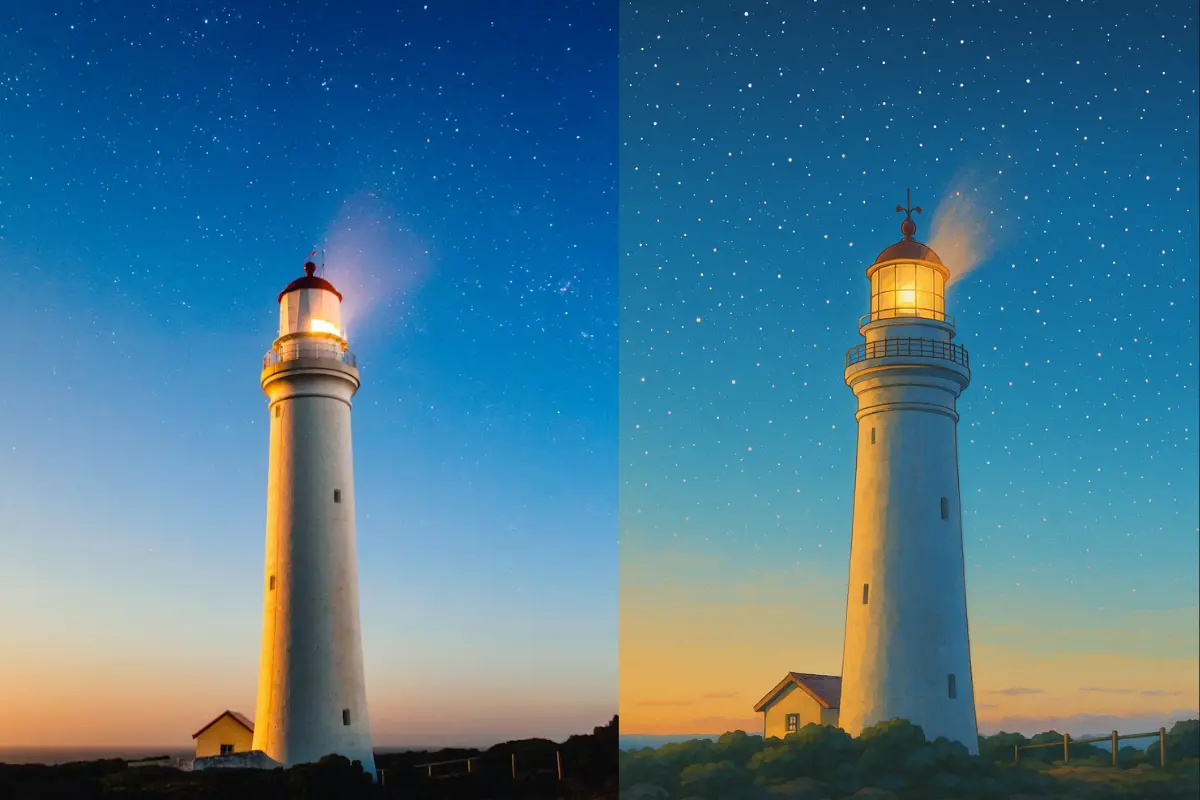 風景写真をアニメのワンシーンに