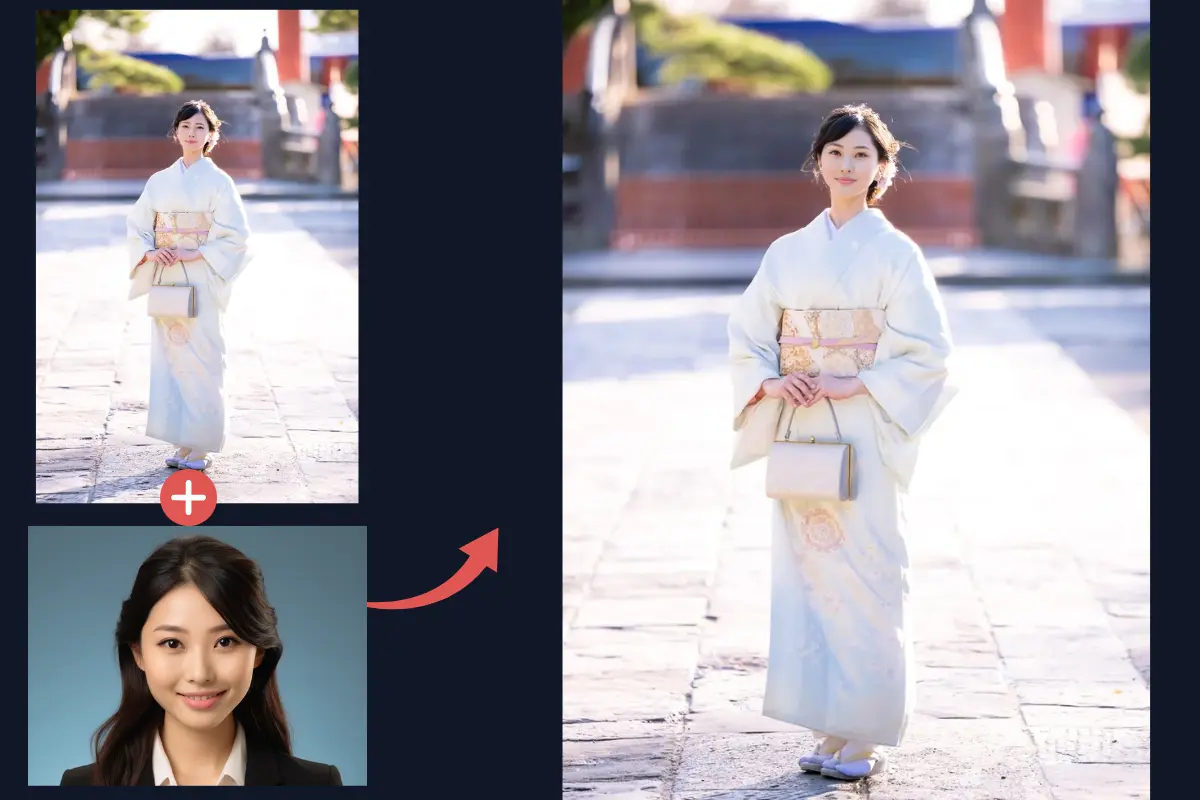 AI顔入れ替えで自然なアイコラ画像に