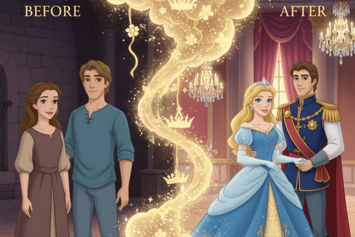 家族写真をピクサー映画のワンシーンに