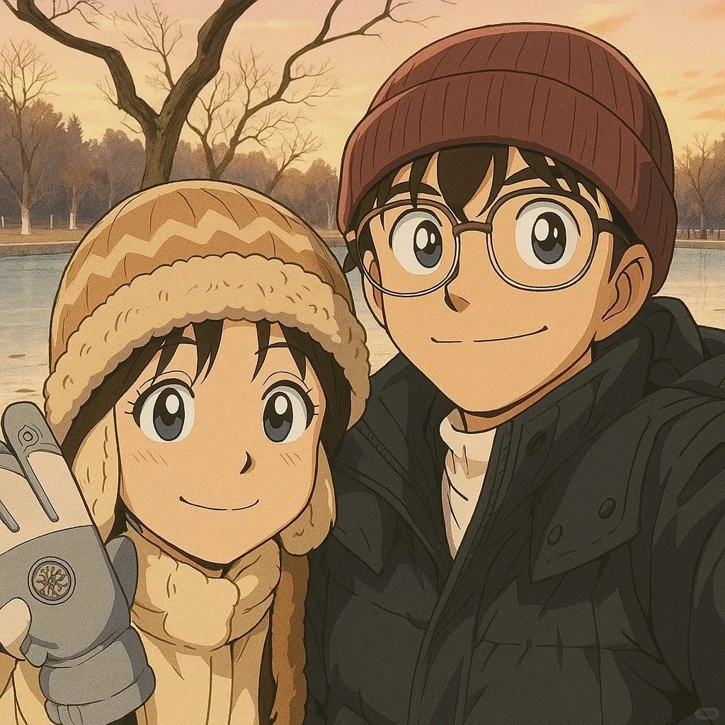 couple ai portrait wih conan style created by heyimg.net