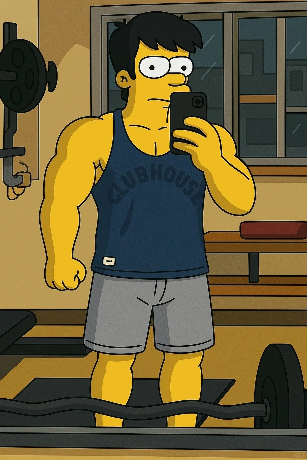 man ai photo with Simpsons style created by heyimg.net